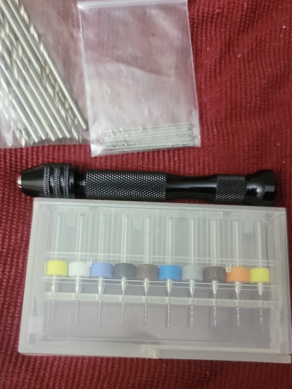 Micro Drill Bit Set with Knurled Pin Vise and Color-Coded Bits - Picture 2 of 7